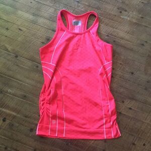 Athleta M ruched sides bright pink workout tank